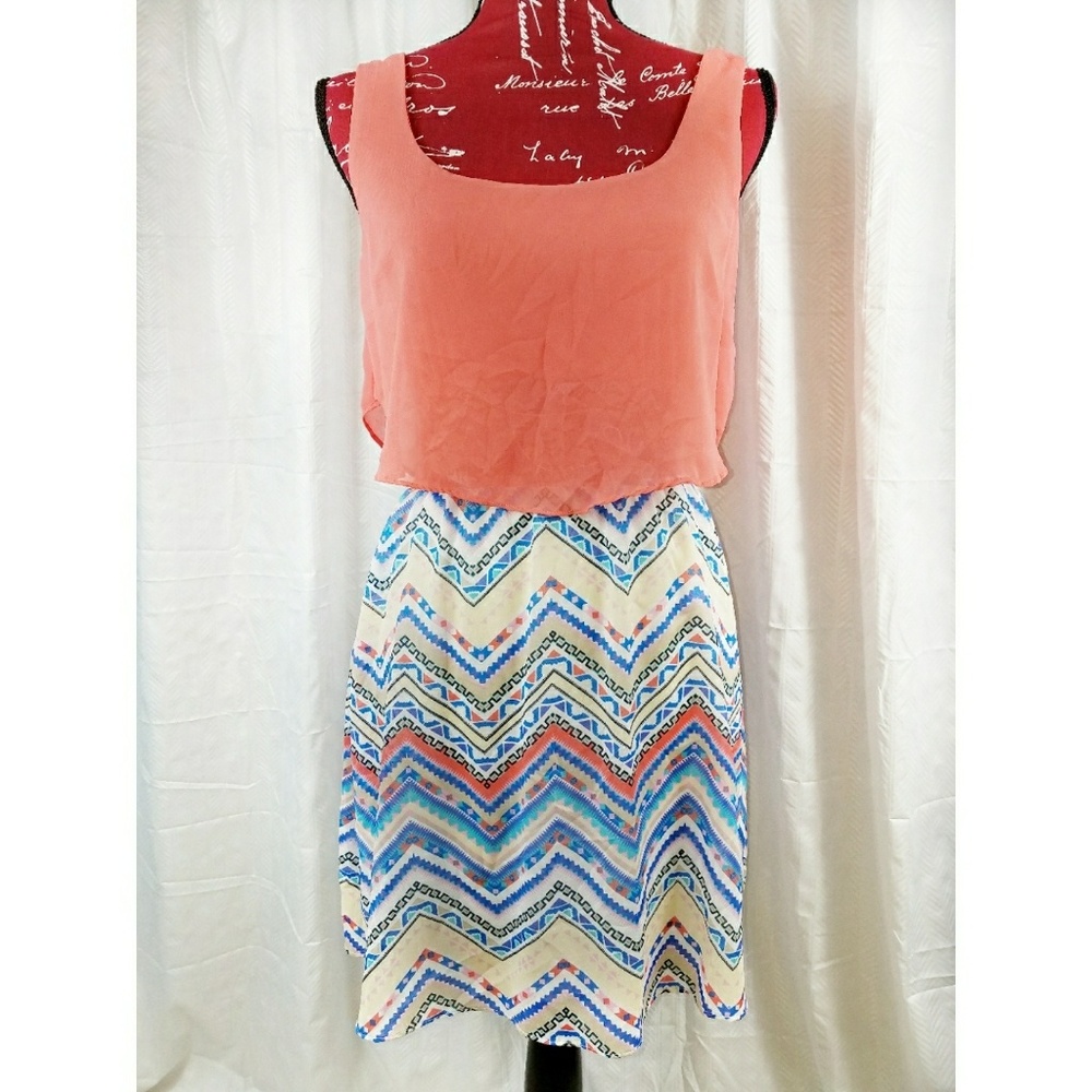 B. Darlin Tank Sheer Midriff Lace Dress size 5/6